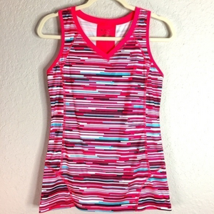 TEK GEAR‎ Sleeveless Stripped V Neck Workout Shirt